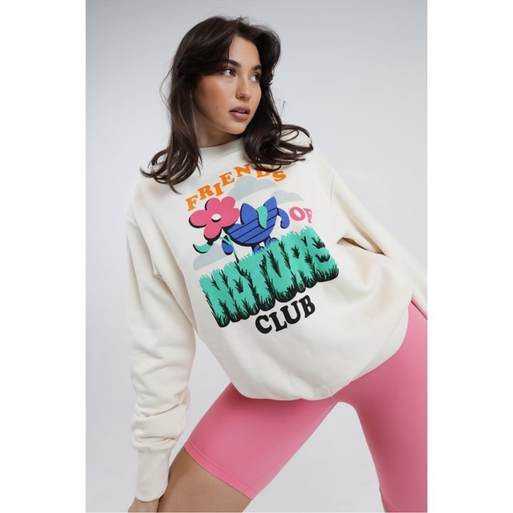 New Adidas Originals Friends Of Nature 100% organic cotton Club sweatshirt S M L